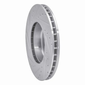 BMW Z4 Brake Rotor (1) - Front Right - R1 Concepts - Drilled & Slotted - Silver - `11-`16